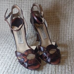 Jimmy Choo Brown Watersnake Heels